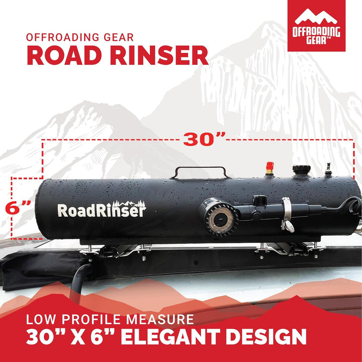 Road Rinser™ 14 Liter Pressurized Water Tank & Shower, Roof Rack or Hitch Mounted | Camping | Overland