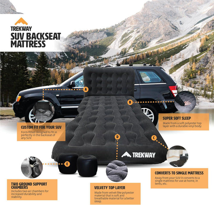 Trekway SUV Backseat Inflatable Air Mattress w/Side Chambers