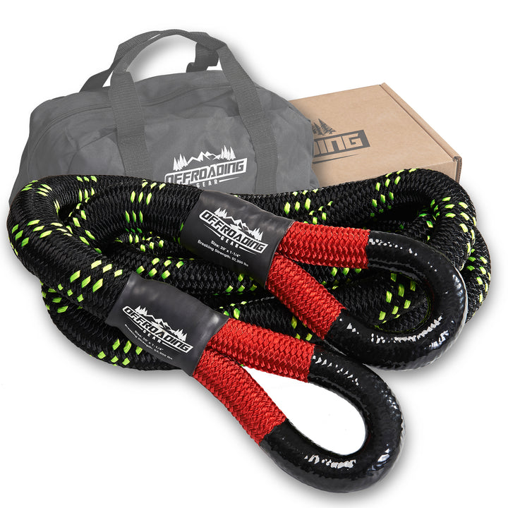 Offroading Gear Kinetic Recovery & Tow Rope | Elastic Snatch Strap | Heavy Duty Loops |