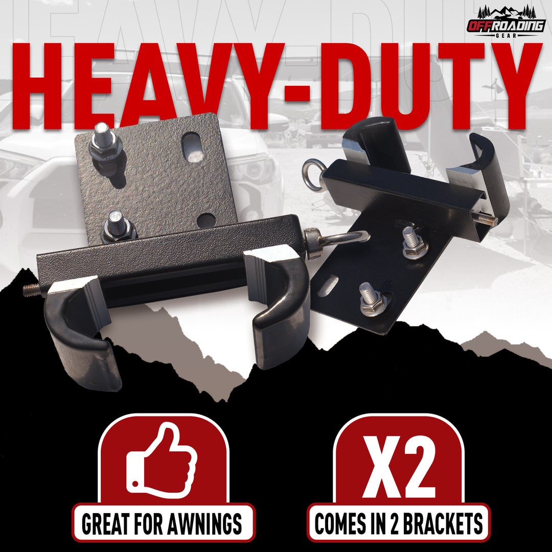 Offroading Gear Universal Roof Rack Mounting Brackets for LED Light Bars & Awnings for SUVs, Cars & Vans