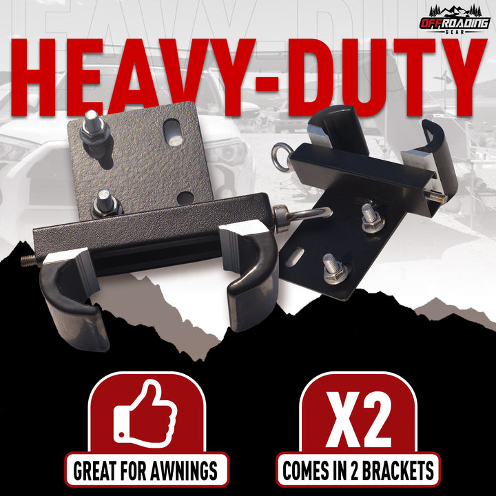 Offroading Gear Universal Roof Rack Mounting Brackets for LED Light Bars & Awnings for SUVs, Cars & Vans